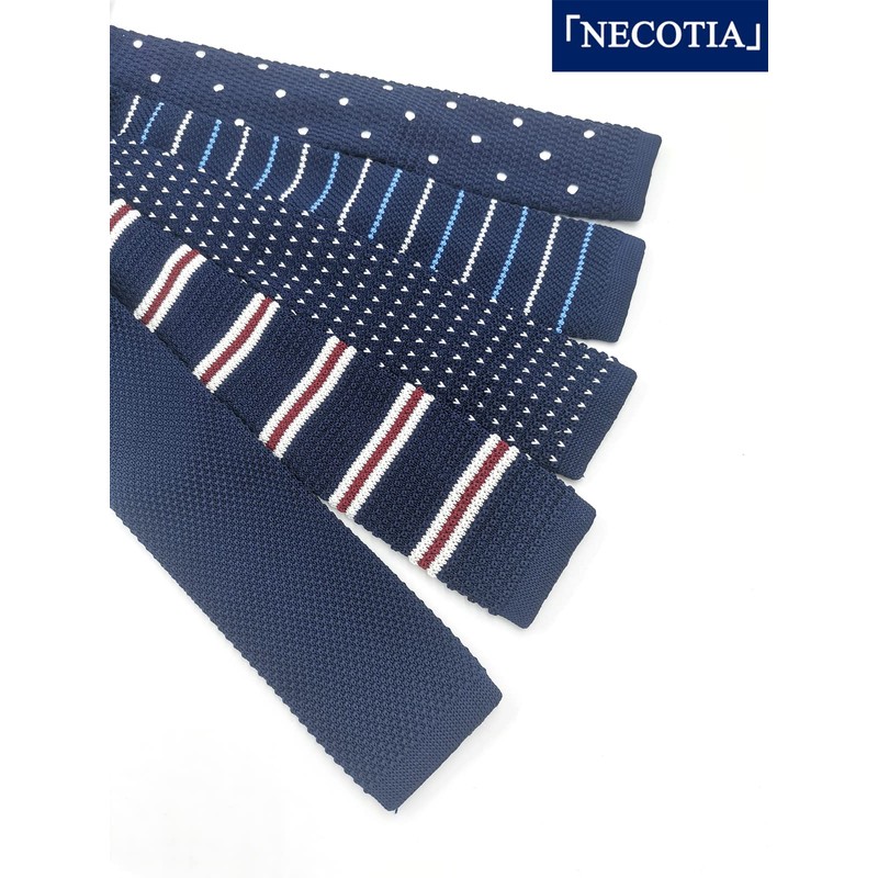 NECOTIA Brand/Necktie, Men's Knitting Tie, Cool Biz, Bordered, Formal, Casual,