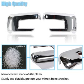 AUCERAMIC Chrome Mirror Covers Fit for Ford F150 2021-2024 Side Mirror Trim Accessories Rearview Mirror Guard Caps