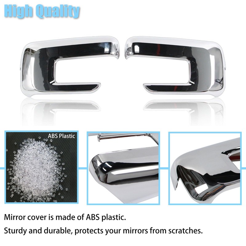 AUCERAMIC Chrome Mirror Covers Fit for Ford F150 2021-2024 Side