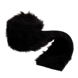 Trimits Faux Fur Trim, Black, 2m x 80mm, 100% Polyester, EH041