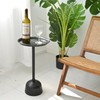 21" Metal Modern Round Side Table, Matte Black