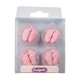 Pink Baby Feet Sugar Pipings 24pk (12 pairs)