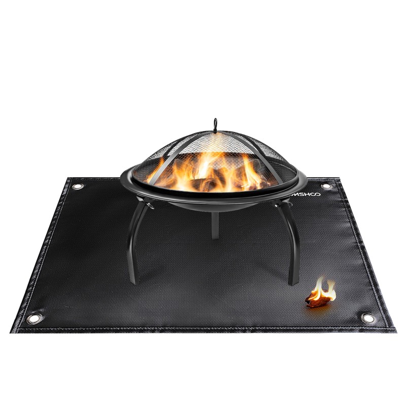 TOMSHOO Under Grill Mat Fire Pit Deck Patio Ember Mat