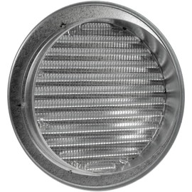 Vent Systems 6'' Inch Galvanized Steel Vent Cover with Integrated Mesh - Round Metal Air Vent Louver with Long Flange - HVAC Ventilation Grille for Bathroom, Home, Office, Kitchen