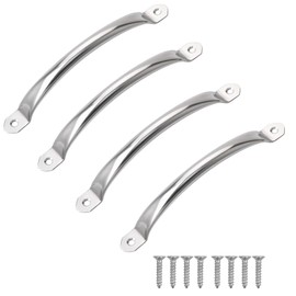 ORTAVA Pack of 4 Cabinet Door Handles, Stainless Steel Furniture Handles, Kitchen Handles, Drawer Handles with Screws (Hole Spacing: 128 mm)
