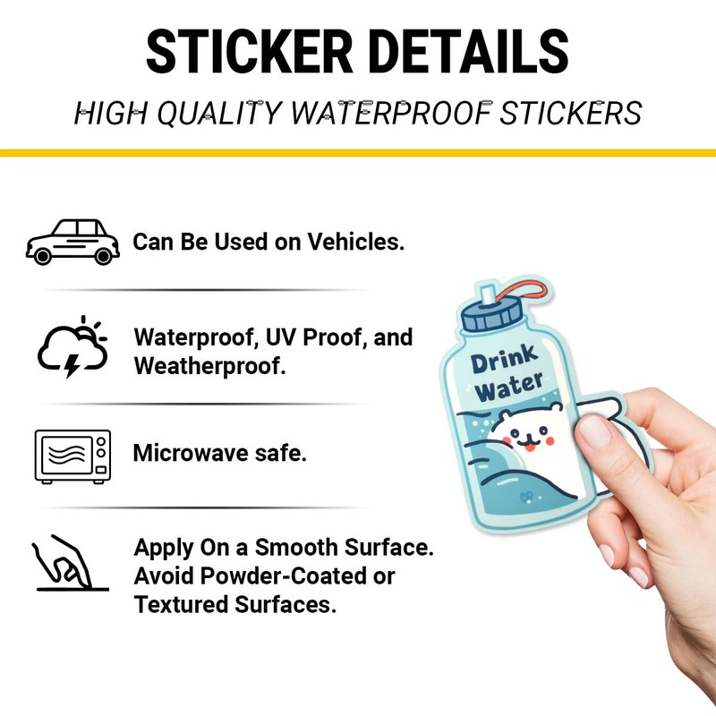 3 Pcs Drink Water Sticker, Hydration Sticker, Remember Drink Water