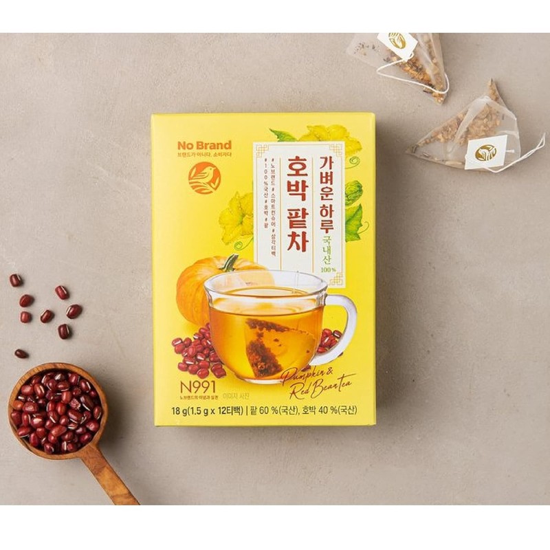 Minecook Pumpkin-Redbean Tea Teabags Korean Tea Tea 12 Teabags /