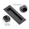 Ravinte 8 Pack Black Sliding Closet Door Handles Black Flush