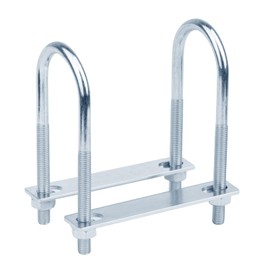 GBGS 2 Pcs Double U Bolt Clamp M10 x 2" x 5-1/2",Round Bend U Bolts Bracket Fits O.D. 2" Tube