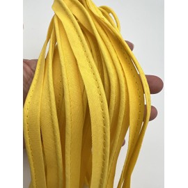 PEPPERLONELY 5 Yards 12mm (1/2 Inch) Cotton Bias Piping Type, Bias Type with Cord, Piping Trim with Cord, Lip Cord Trim for Sewing Clothing Upholstery Trimming - Gold