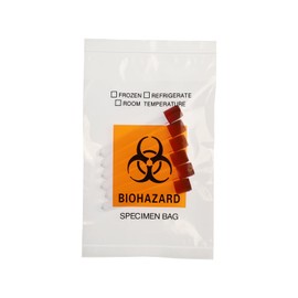 200 Count 6x9 Inch Biohazard Specimen Bags, Plastic Transport Zip Bags with Outside Pocket for Lab Use