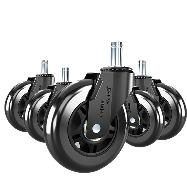 3" Polyurethane Office Chair Replacement Wheels - 5-Pack, 880LBS Heavy