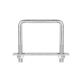 TA-VIGOR M10 Square U-Bolts, 87mm Inner Width 100mm Length 304 Stainless Steel U-Bolts with Nut, Plate for Attaching Piping Conduit Cable Tube Brackets Boat Trailer