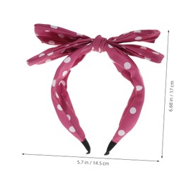 Healvian Retro Rabbit Ear Headband with Large Bow Knot Adorable Animal Print Hair Accessories for Women Adjustable Wide Band for Thick Hair for Makeup and Casual Wear