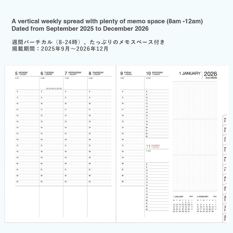 MARK'S 2025/26 Taschenkalender, A5 Mountain // Blue: Von September 2025
