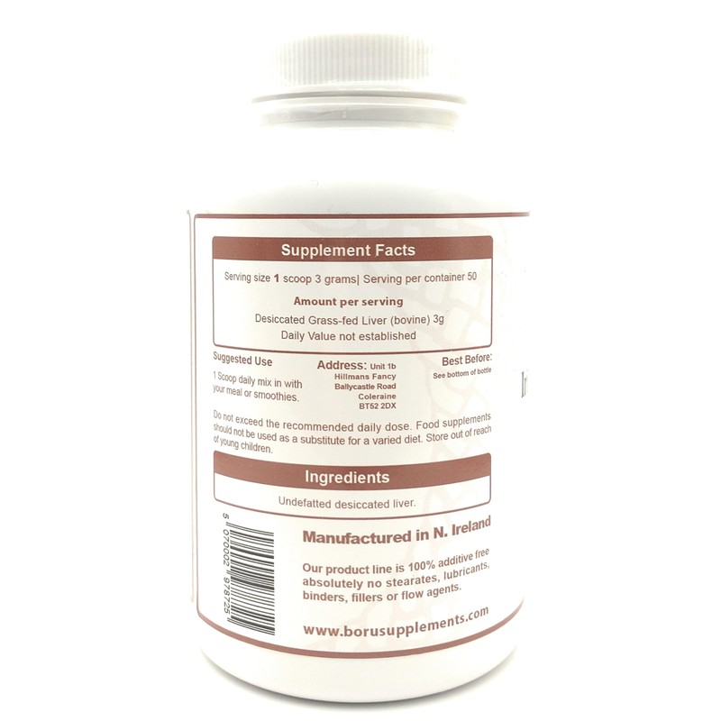 Boru Grass Fed Irish Beef Liver Powder Undefatted 150 grams