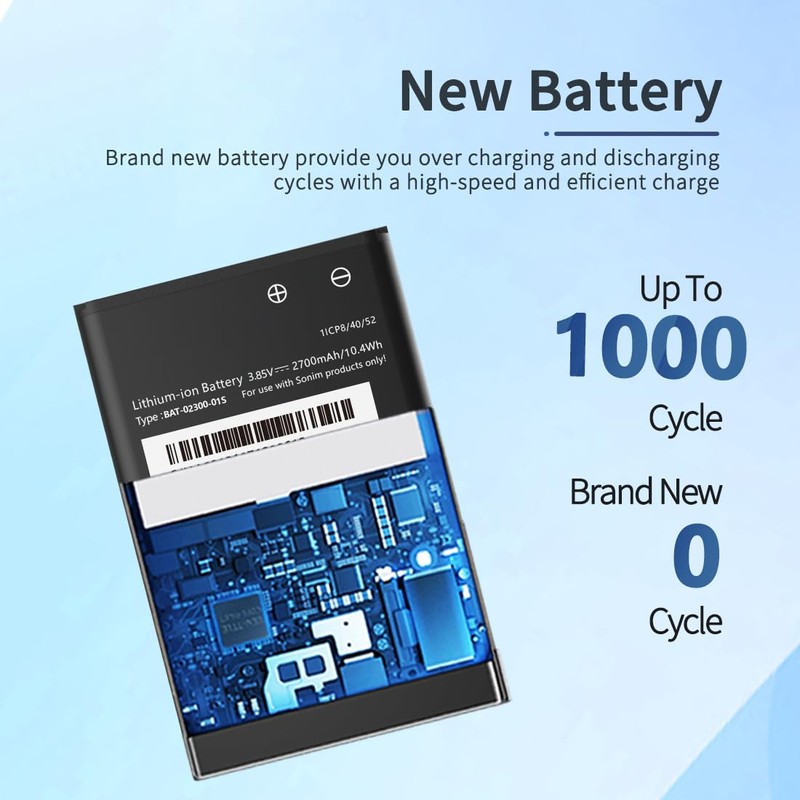 ITMBET Battery for Sonim XP3 Plus XP3900, High Capacity BAT-02300-01S