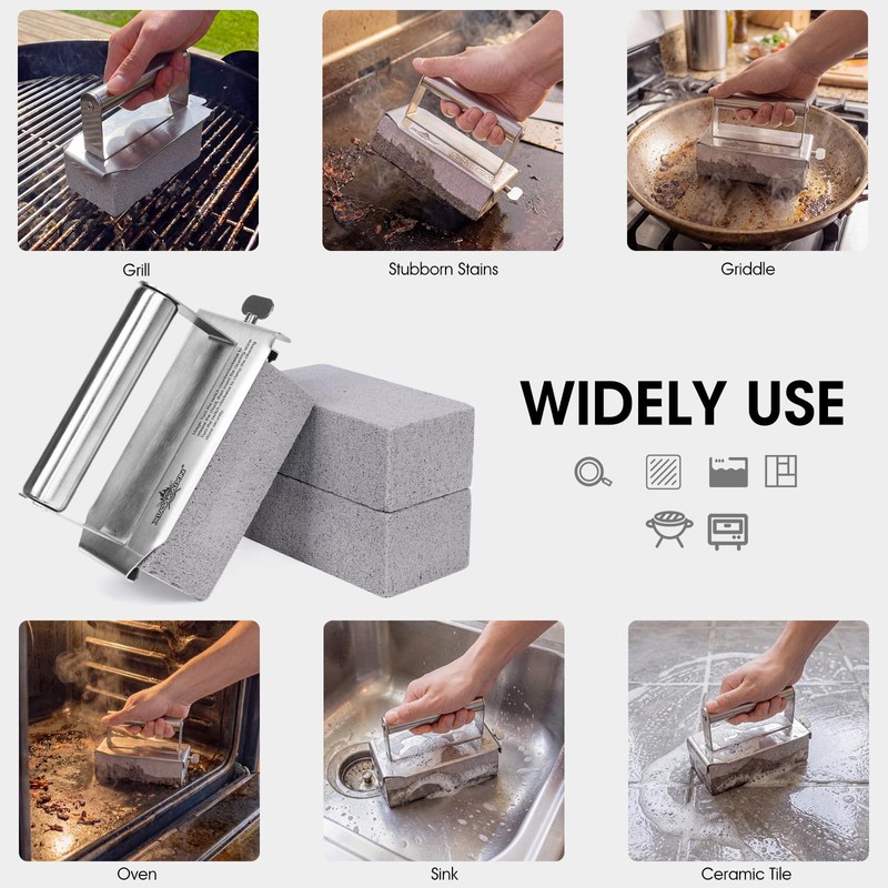 XUDAKAIXIN Grill Cleaning Bricks with Handle, Pumice Griddle Cleaning Stone
