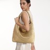 Woven Tote Bag For Women,Vegan Leather Hand Woven Handbags And