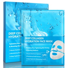 Bio Collagen Mask, 4 Stück Overnight Hydrogel Maske Beruhigend, Feuchtigkeitsspendend, Nahrhaft Kollagen Maske Gesicht für Frauen, Verbesserung der Elastizität der Haut Bio Collagen Real Deep Mask
