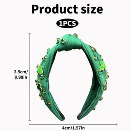 DUOJINSANXI St. Patrick's Day Hair Accessories, Shamrock Headband, Green Jeweled Rhinestone Head, Teacher Headbands