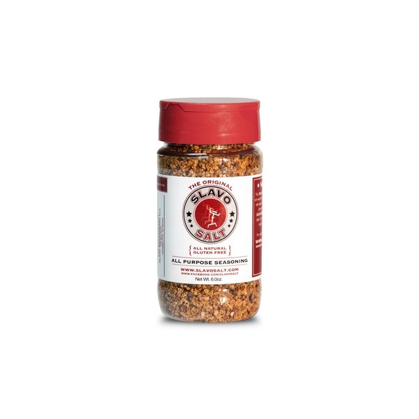 Slavo Salt All Purpose Seasoning | Fresh Garlic, Kosher Salt, & Black Peppercorn | Whole 30, Paleo, and Keto Seasoning, Seasoned Salt (6 oz.)