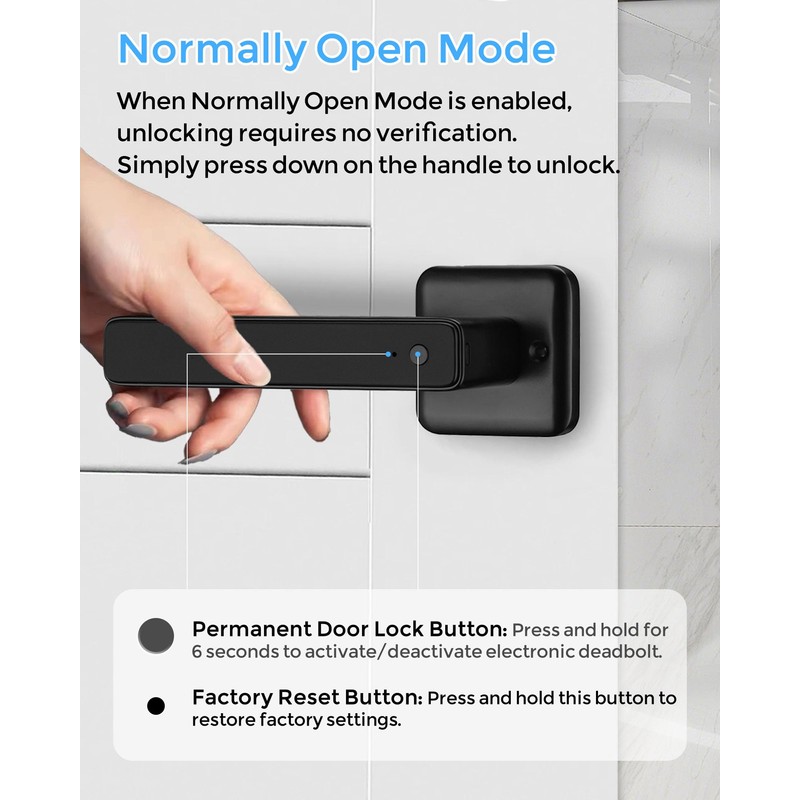 Fingerprint Smart Door Lock for Bedroom, Support Password IC Card