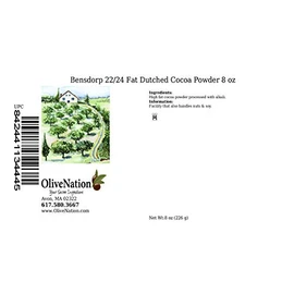 Bensdorp 22/24 Fat Dutch Process Cocoa Powder from OliveNation, High Fat Alkalized Cacao Powder for Baking, Deep Red Brown Color - 8 ounces