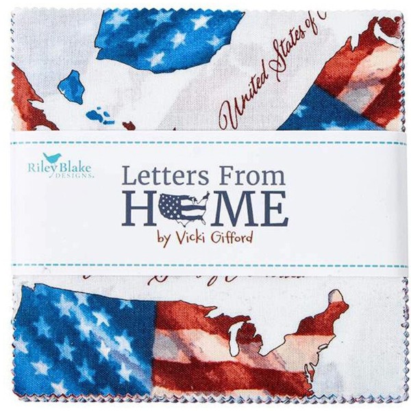 Riley Blake Letters from Home 5" Stacker by Vicki Gifford