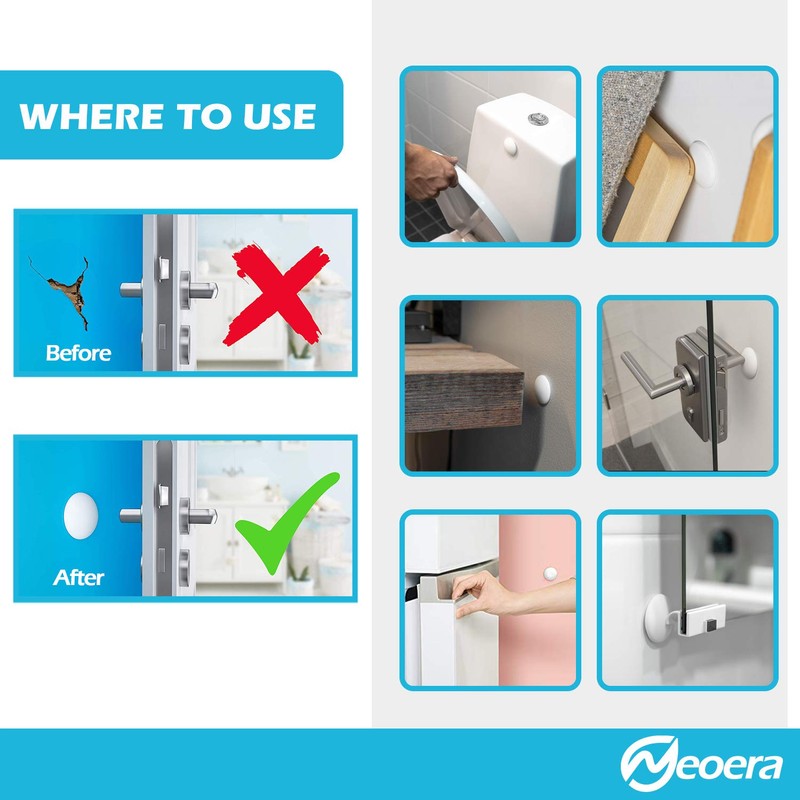 Neoera Door Stopper Wall, 3.15" Round Soft Rubber Door Stop,