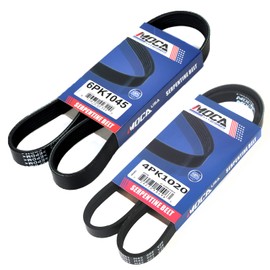 MAXWIN 2PCS Serpentine Belt fit 1993-2001 for Honda Prelude 2.2L #6PK1045 Air Conditioning/Alternator Belt, 4PK1020 Power Steering Belt