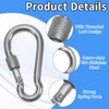 MCSDFN 2 Pcs 304 Stainless Steel Locking Carabiners 4 Inch