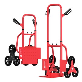 Stair Climbing Hand Truck 440lb，Heavy Duty Dolly Cart for Stairs，Thickened Upgraded Steel Tube Folding Stair Climbing Trolley with Six Wheels and Telescoping Handle