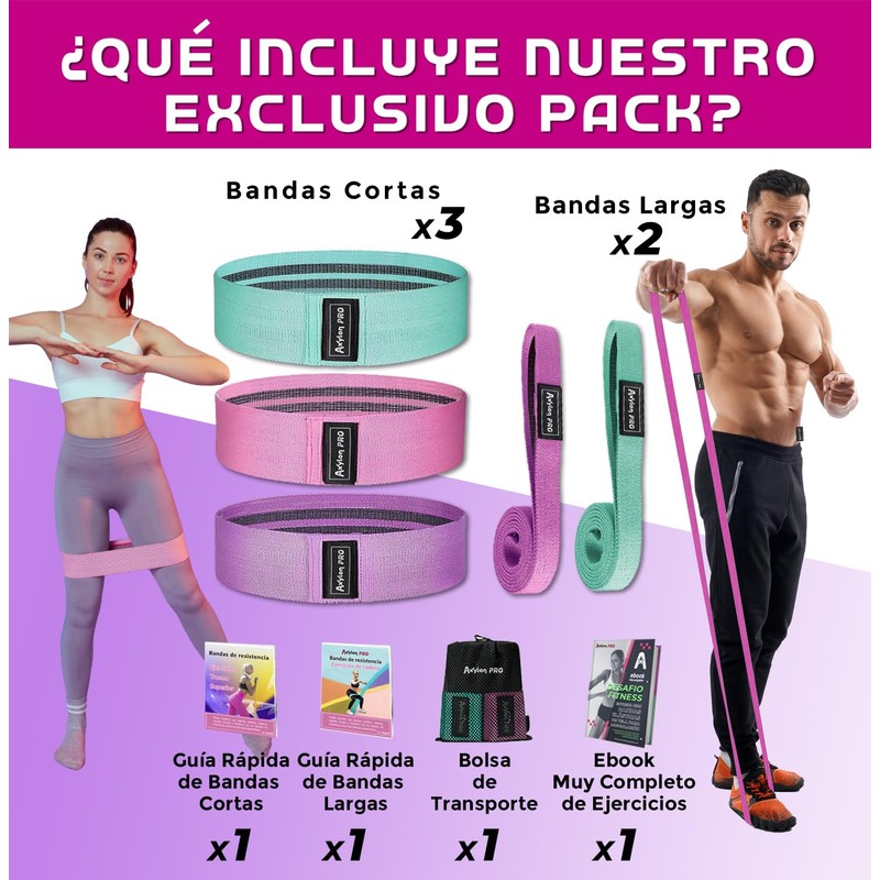 5 Elastic Bands for Hip and Long for More Exercises