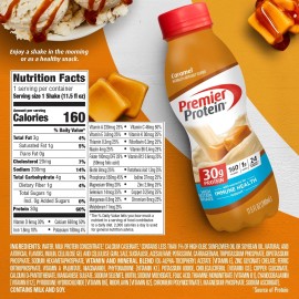 Premier Protein Shake Caramel, 30G Protein, 11.5Oz Bottles, 6 Pack