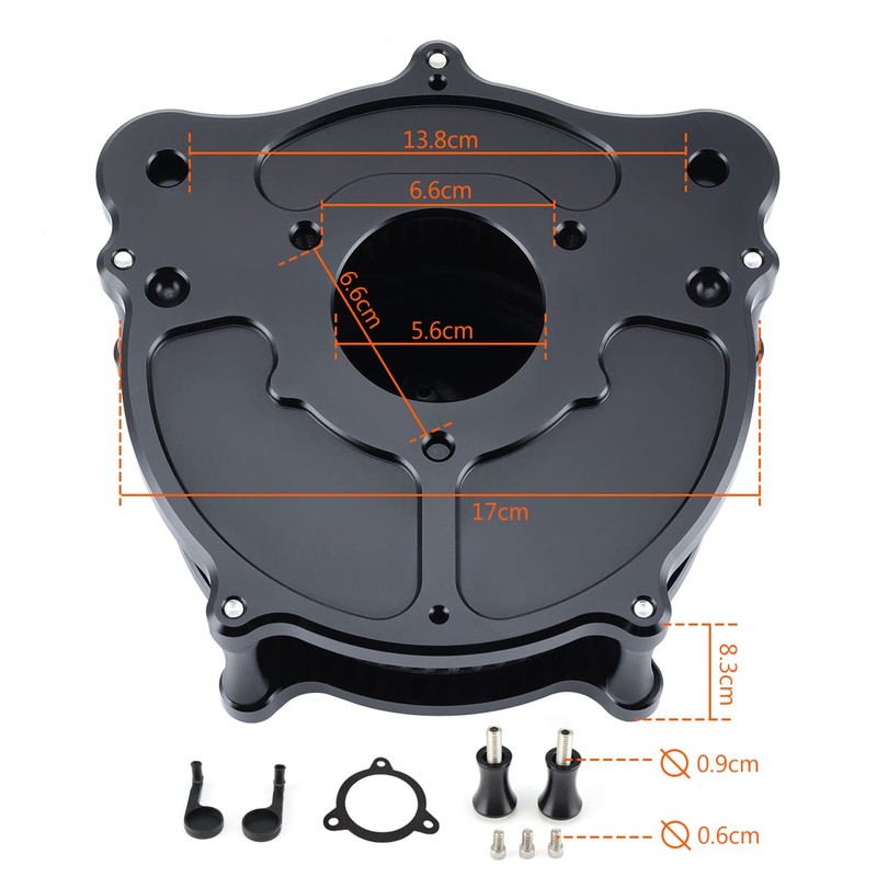 Motorcycle Air Cleaner Skull Style Air Filter Intake Kit Fit