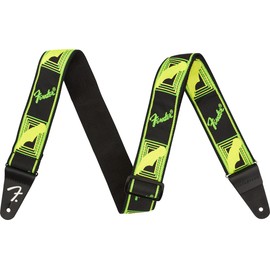 Fender® Neon Monogram Strap Nylon Guitar Strap 5 cm Green/Yellow