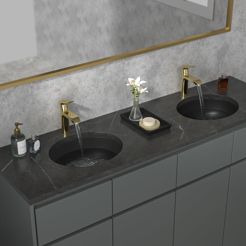Sarlai Black Undermount Bathroom Sink -18 x15 inch Oval Vessel