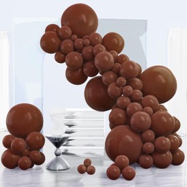 PartyWoo Dark Brown Balloons, 140 pcs Boho Brown Balloons Different Sizes Pack of 18 Inch 12 Inch 10 Inch 5 Inch Chocolate Brown Balloons for Birthday Party Decorations, Brown-Chocolate Brown-F08