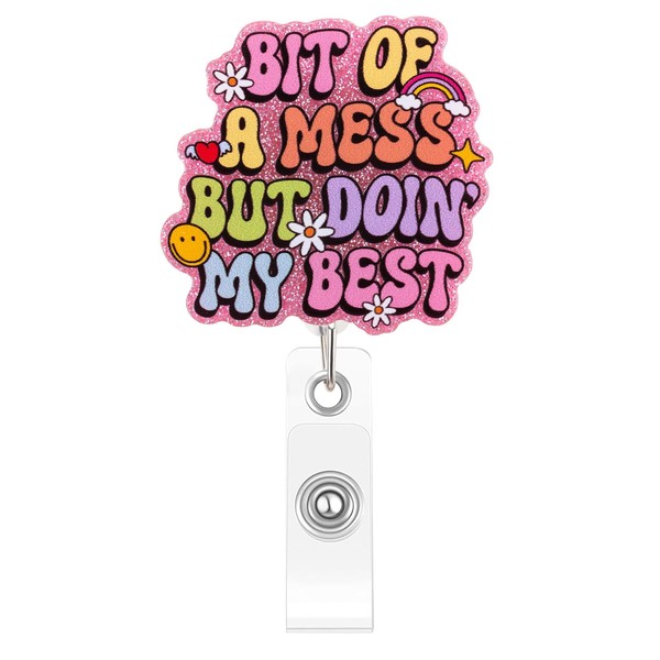 Kimoli Funny and Cute Nurse Badge Reel Pink Nursing Badge