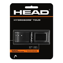 HEAD Hydrosorb Tour Tennis Replacement Grip - Tacky Racquet Handle Grip Tape - Black