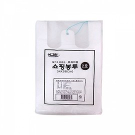White Vinyl Shopping Bags (No. 2, 70-Pack) 34x38cm 3ea