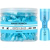 haisstronica 200PCS Blue Heat Shrink Female Spade Connectors,AWG 16-14 Heat