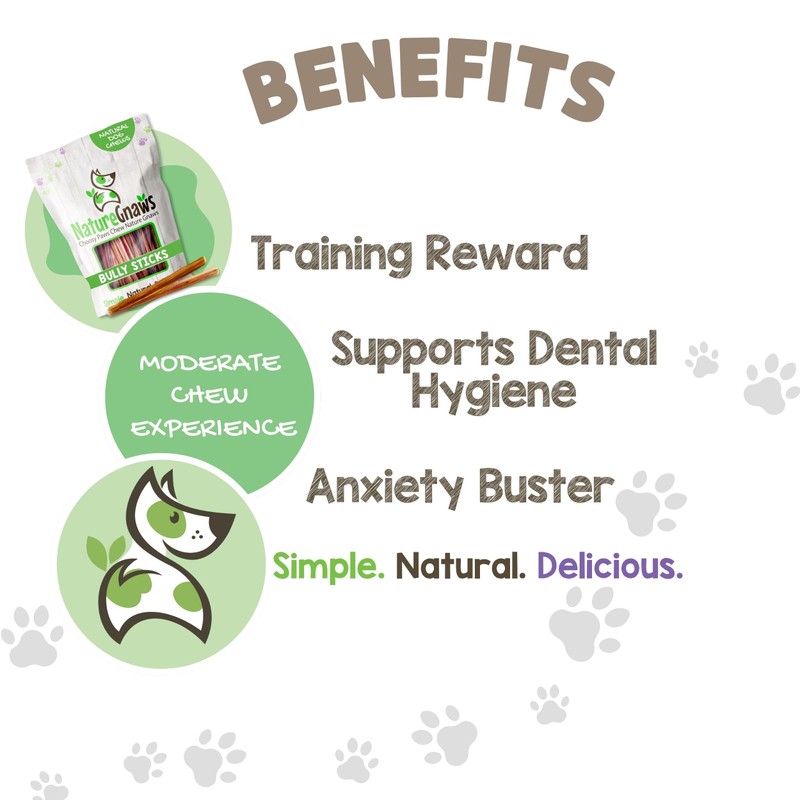 Nature Gnaws Extra Thin Bully Sticks for Small Dogs 5-6"