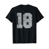 Silver White Number 18 Jersey Player Uniform #18 T-Shirt