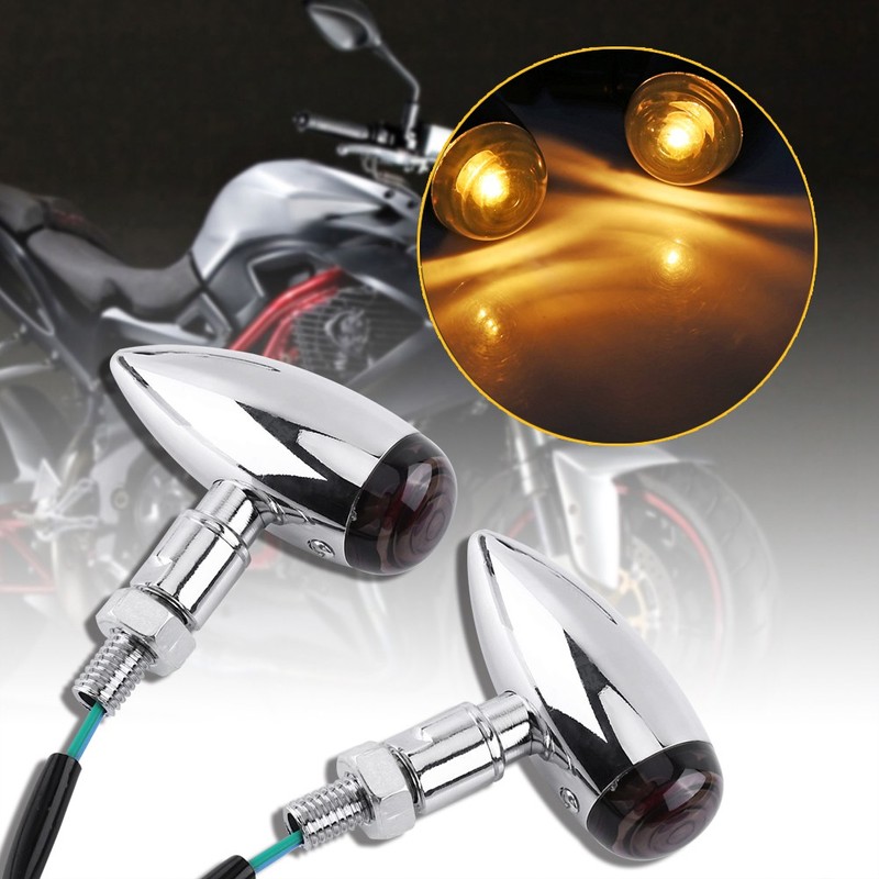 2pcs Motorcycle Bullet Amber LED Turn Signals Indicator Lighting Lamp