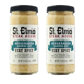 St. Elmo Steak House Coarse-Cut Horseradish, Great with Steaks and Other Meats – 2 Pack