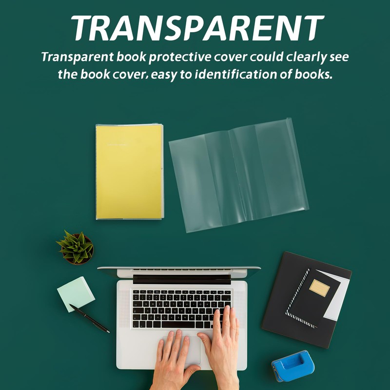 TEHAUX 10pcs Clear Book Covers, A5 Size Exercise Book Covers