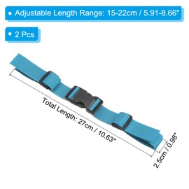 PATIKIL Backpack Chest Strap, 2 Pack Polyester Webbing Adjustable Replacement Strap with Quick-Release Buckle for Bag Outdoor Hiking Cycling, Sky Blue