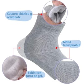 3 Pares Calceta Talonera Hidratante Talones Resecos Talonera Sin Dedos Gel Hidratante Para Pies Ventilación Gel integrado Cuidado del talón diurno y n